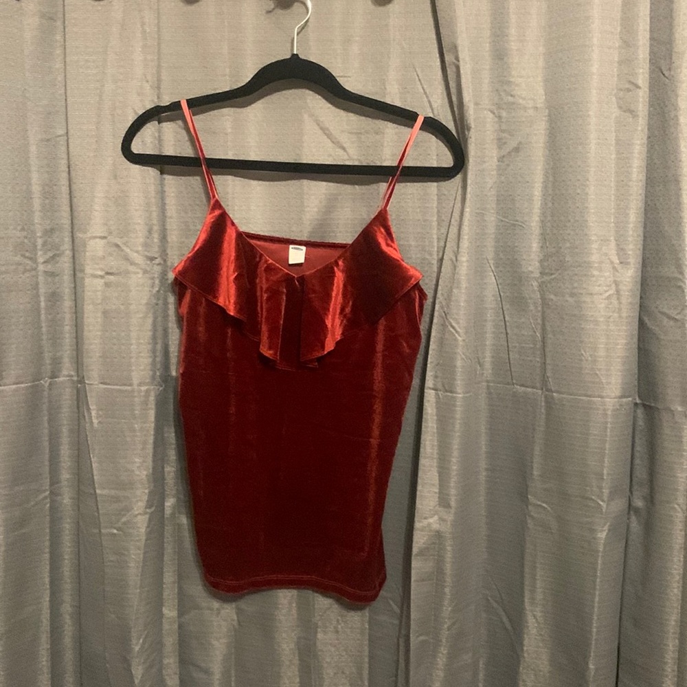 Old Navy burgundy velour tank top